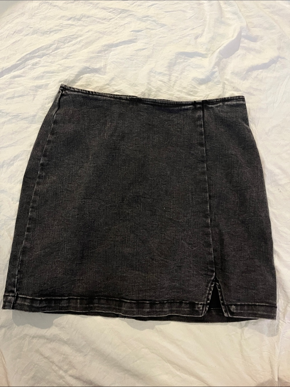 Target Black Denim Mini Skirt with Front Notch